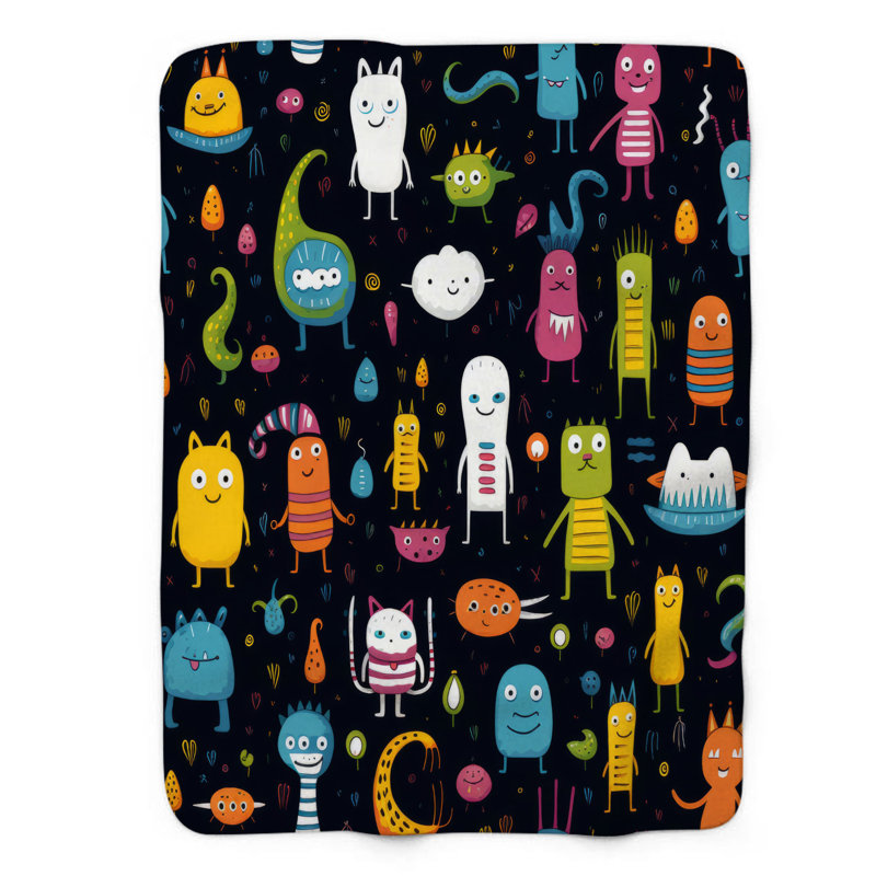 Personnages de dessins animés - couverture de qualité supérieure 1 pièce, Grand lit