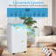 Climatiseur portatif 3 en 1 14 000 BTU pour appartements et lofts jusqu'à 750 pieds carrés, fonctionnement silencieux de 51 dB, télécommande et roues Easy-Roll