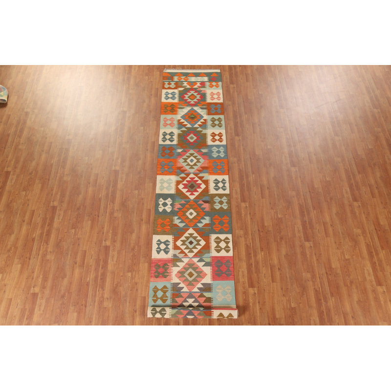 Reversible Wool Kilim Oriental Runner Rug 3x16