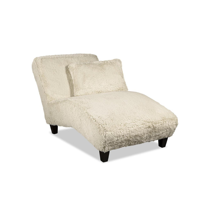 UPHOLSTERED CHAISE LOUNGE, Yakety Yak Sand Faux Fur