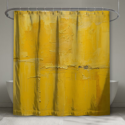 Rideaux de douche texturés jaunes très longs