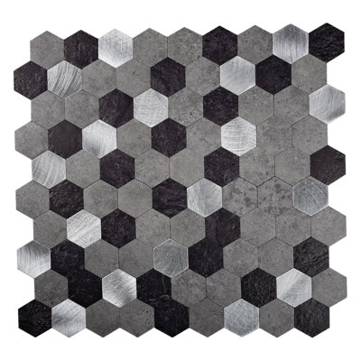 11.25" x 11.25"  Metal Mosaic Wall Tile