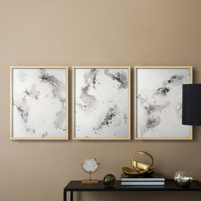 Abstract  Series  CCXXXIII  -Set Of 3 Framed Giclee Prints -Ready to Hang