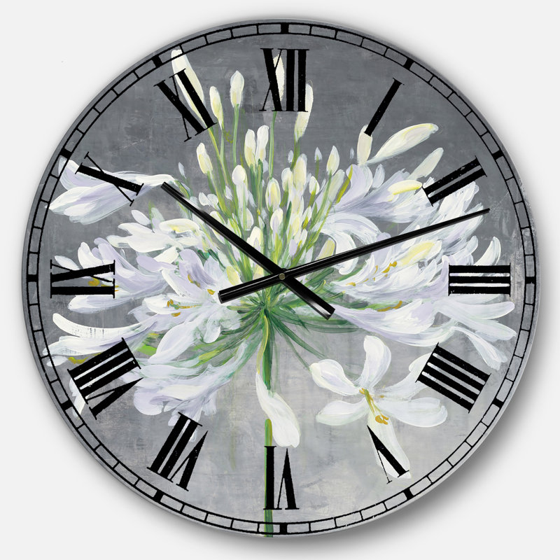 Flower Cleome Splash I - Horloge murale traditionnelle, Moyenne