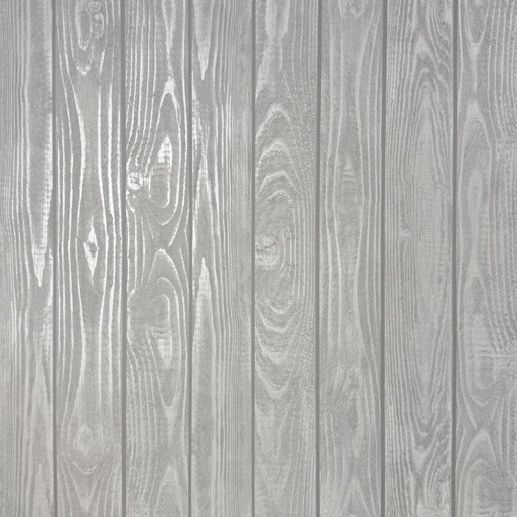 Metallic Wood Charcoal Luxury Wallpaper