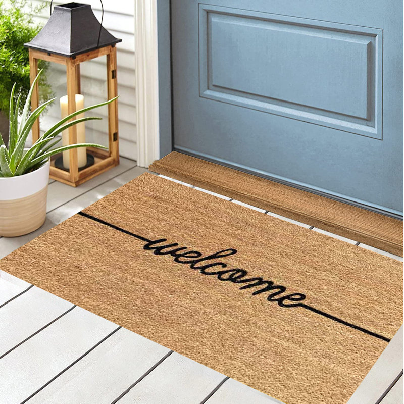 Welcome Coir Doormat, 48" W x 18" L