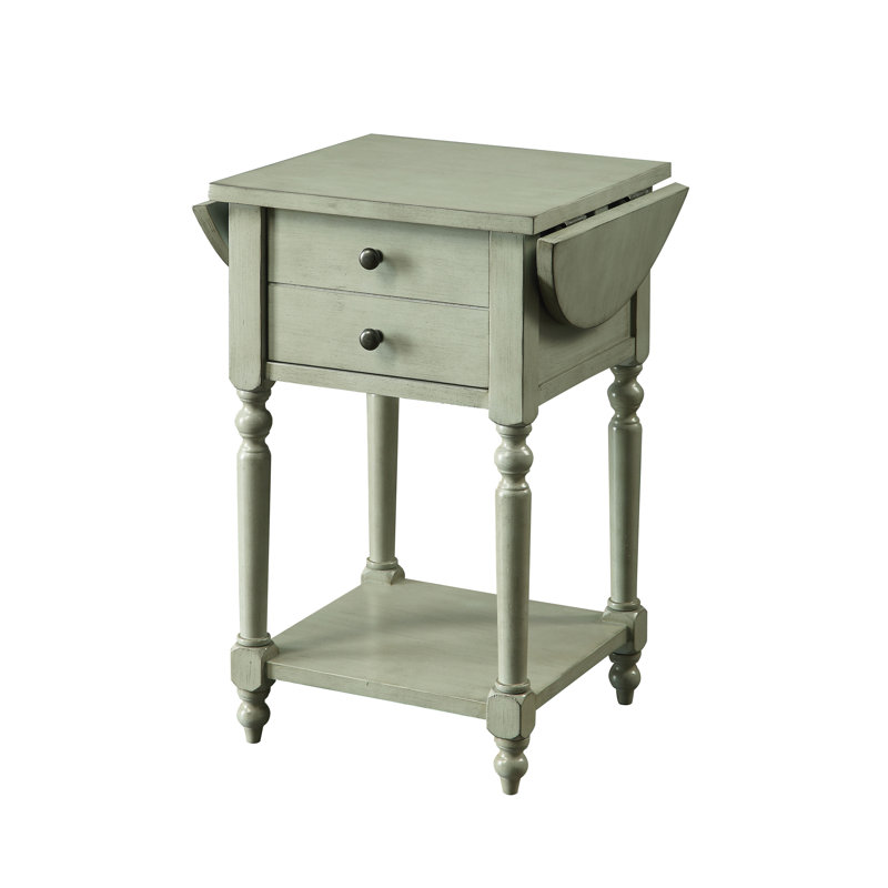 Table de bout avec rangement Kayli, Gris