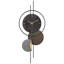 Horloge murale de luxe moderne minimaliste de 24 pouces pour le salon avec fond à lattes de bois et mouvement à quartz silencieux
