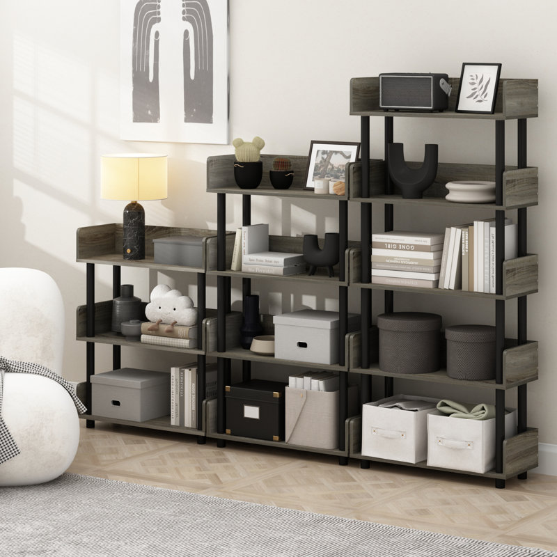 Kishor 59.9cm W Manufactured Wood Storage Rack, French Oak/Black