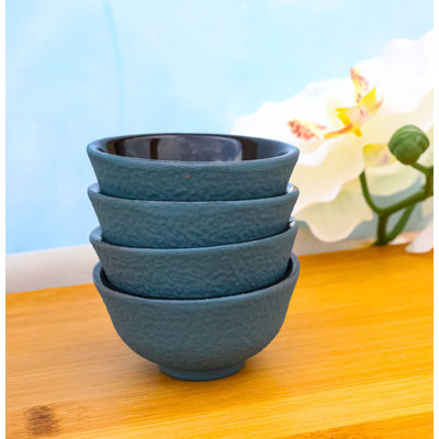 Ensemble de 4 petites tasses à thé en fonte Tetsubin