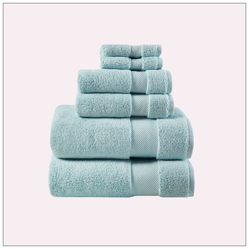 Splendor 1000gsm 100% Cotton 6 Piece Towel Set, Blue