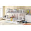 Lit superposé double au-dessus de double avec tiroirs et échelle Roomfitter, structure en bois massif pour chambre ou chambre d'amis, blanc-1611374741