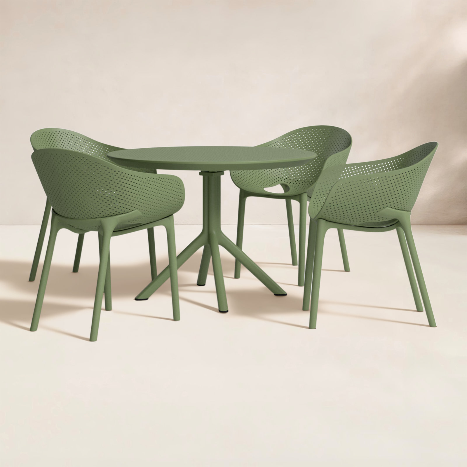Farrah 41" Patio Dining Set, Olive Green