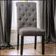 Ensemble de 2 chaises d'appoint classiques avec tissu capitonné à aspect lin classique et cadre en bois massif gris pour les salles à manger rustiques-1133732692