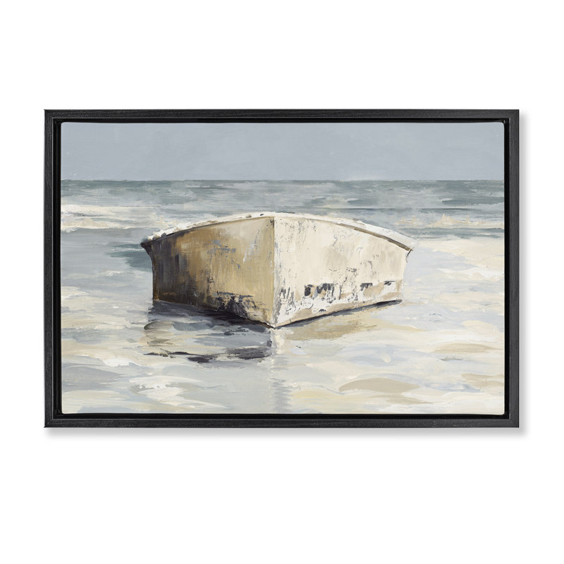 Toile flottante encadrée, "Abandonné" par Patricia Pinto, Cadre flottant noir de jais, H 17 po x l 25 po