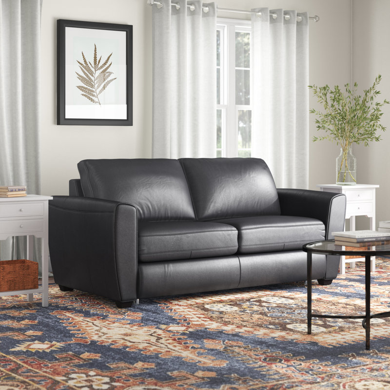 Lenahan 74.8'' Leather Sleeper Sofa