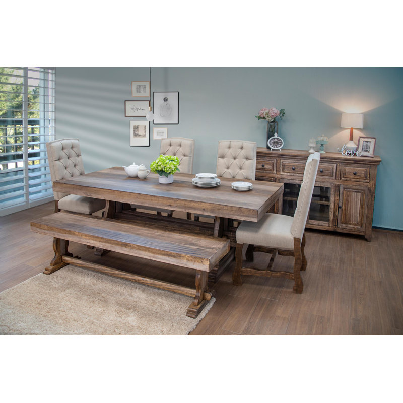Chaise de salle à manger rembourrée en mélange de polyester capitonné Cuthburt