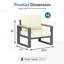 Chaise d'extérieur 2 pièces en aluminium avec accoudoirs en bois résistant à la chaleur et coussins moelleux-1705187826