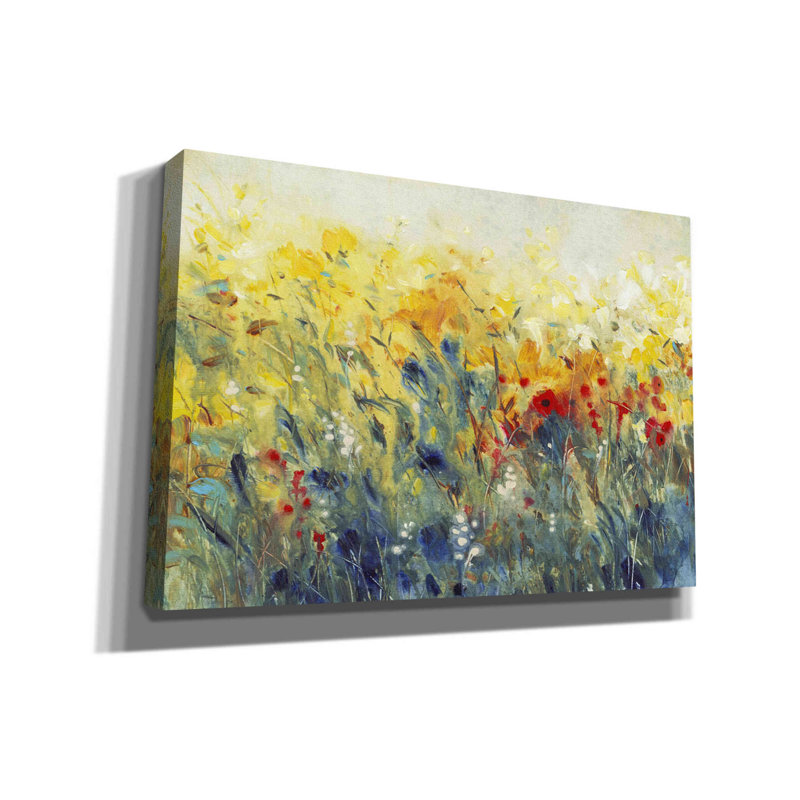 «Flowers Sway I» par Tim O'toole, art mural sur toile, H 18 po x l 26 po x P 0,75 po
