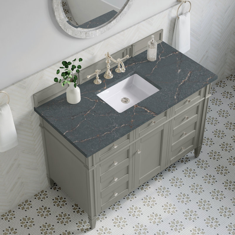 Brittany 48'' W Single Vanity, Parisien Bleu, Urban Gray, 8" Widespread