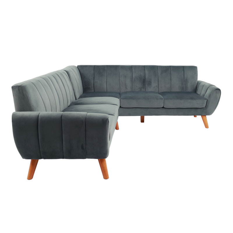 Canapé modulaire moderne en similicuir 2 pièces, Gris clair, Gris clair