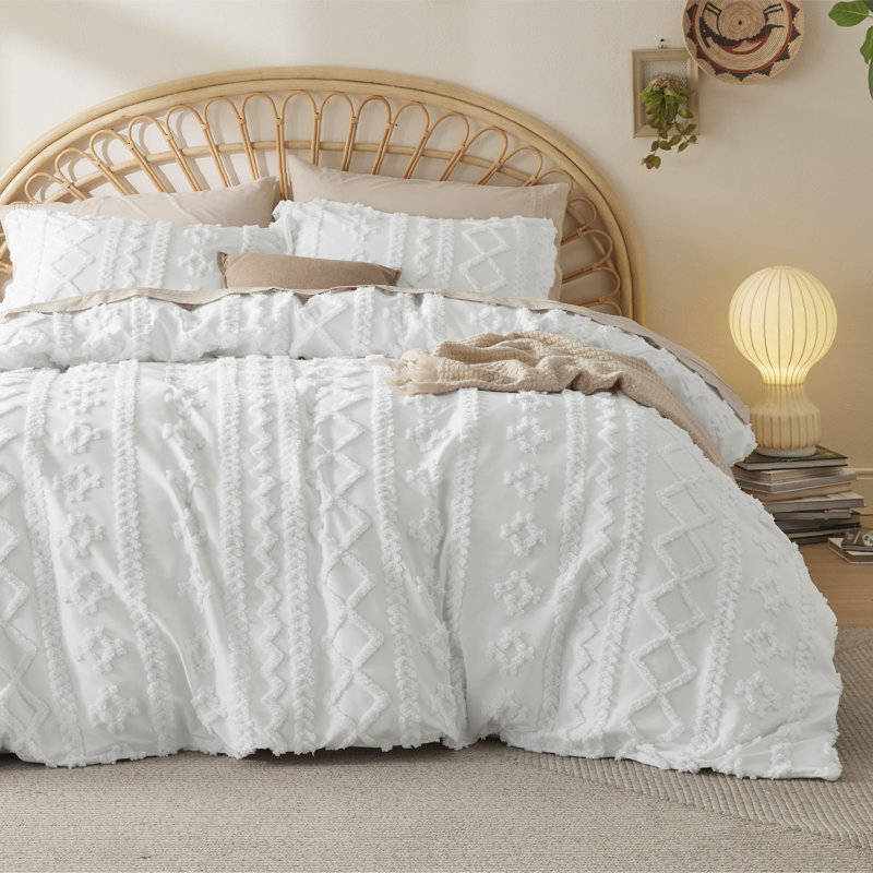 Bedsure Boho Duvet Cover Queen Size, Soft & Comfortable Elegant Design Boho Bedding for Decoration, Machine Washable Comforter Cover for All Seasons