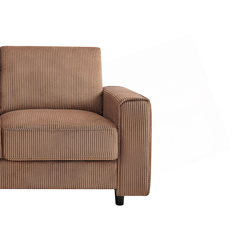 Canapé 2 places moderne et minimaliste, Brown Corduroy