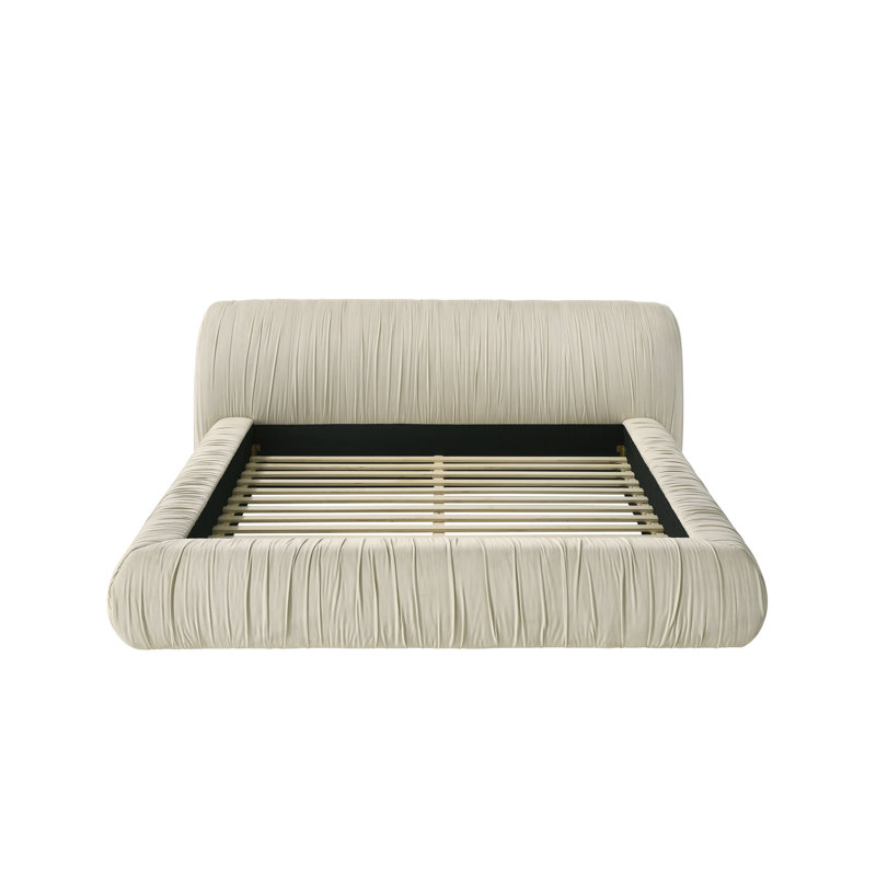 Clenton Platform Bed, Ivory, Queen