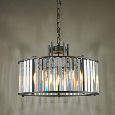 Azaia 5 - Light Satin Black Drum Pendant