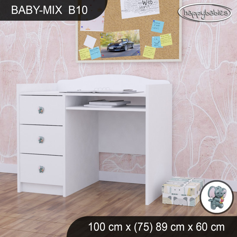 100cm Computer Desk, White