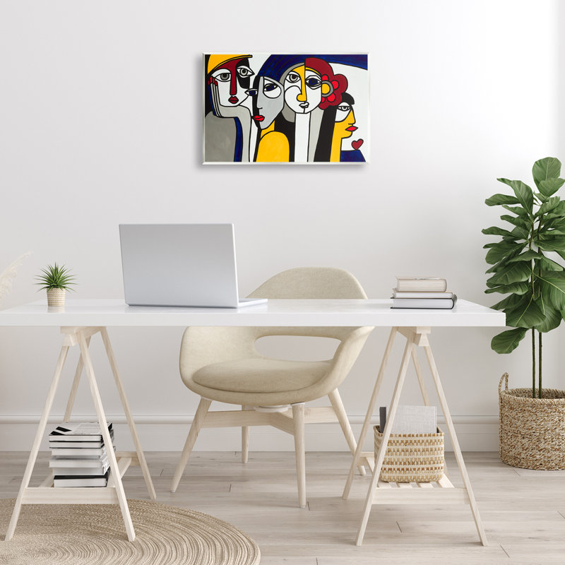 Primary Hues Faces Portrait Wall Plaque, design by Ruth Fromstein, 13" H x 19" W