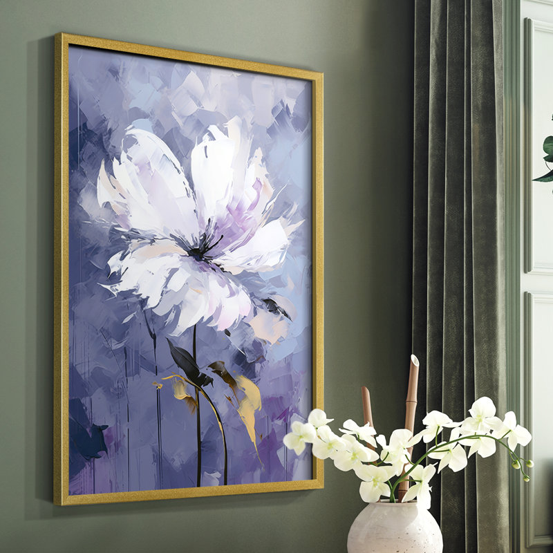 FLORAL Series CDxxxxxx - Impression encadrée de qualité supérieure - Prêt à être accroché - aucun clou requis, Or