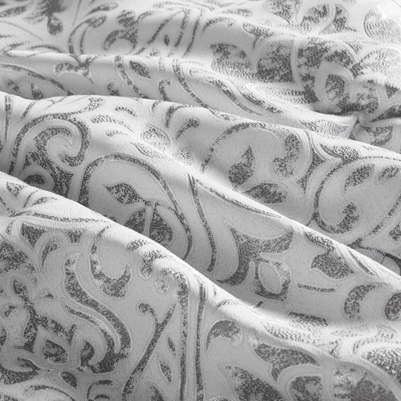 Ensemble d'édredon californien 12 pièces avec draps Emilia, Édredon très grand californien + 11 pièces supp, Argent