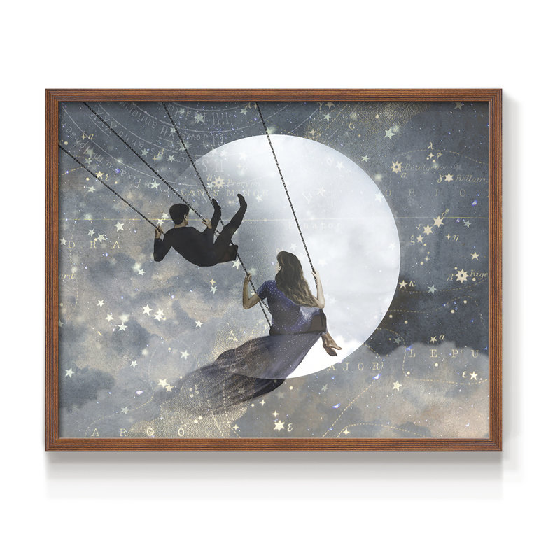Celestial Love II -Framed Print - Restickable, 8" H x 10" W, Walnut