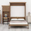 Grand lit escamotable avec persiennes et plusieurs tablettes de rangement-432610627