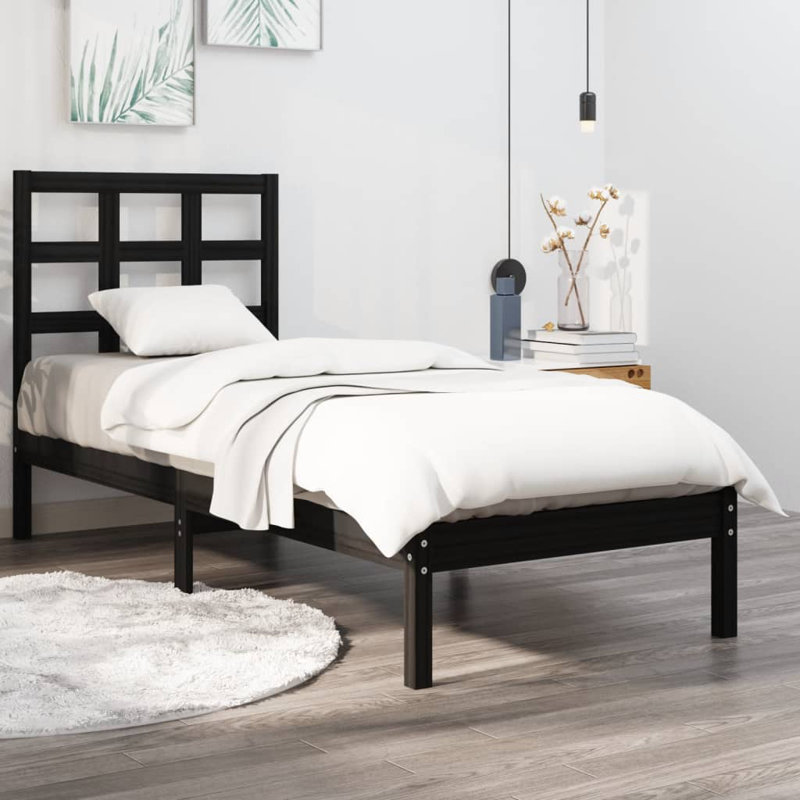 Bed Frame Solid Wood, Small Single (2'6), white