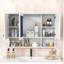Armoire à pharmacie murale à miroir avec tablettes réglables, portes et rangement ouvert-1770471023