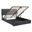 Grand lit plateforme tapissier avec système de rangement hydraulique, aucun sommier nécessaire-1321011675