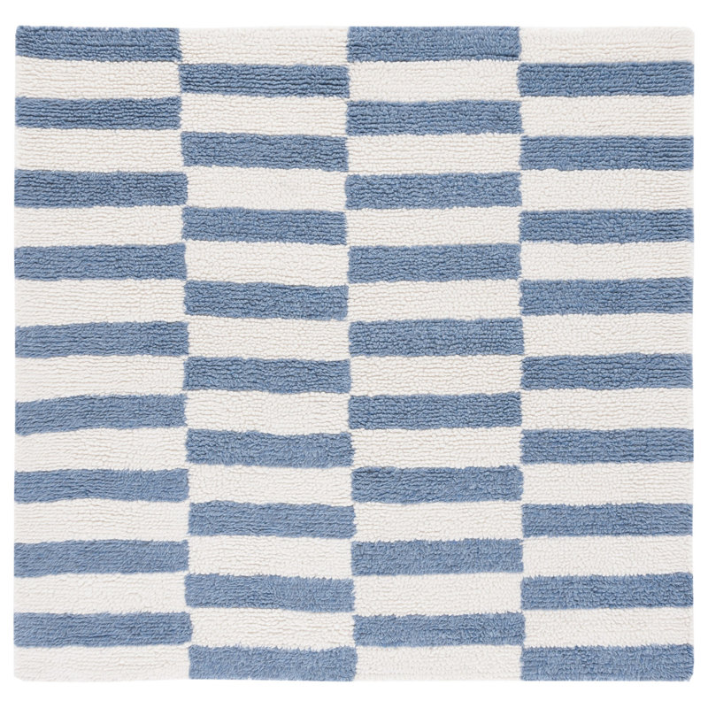 Tapis ivoire / bleu Vermont 555, Carré 6 pi