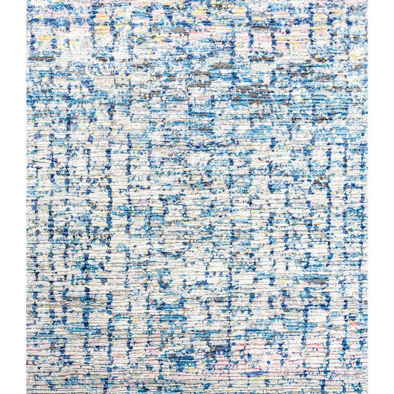 Hand Woven Wool Abstract Area Rug, Rectangle 8' x 10'