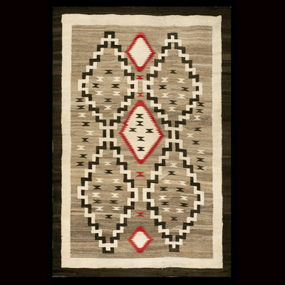One-of-a-Kind Rectangle: 5' X 7'6" 1940s Wool Area Rug in Gray