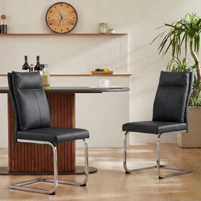 Ensemble de 2 chaises de salle à manger modernes en porte-à-faux de 18,1 po de largeur (ensemble de 2)