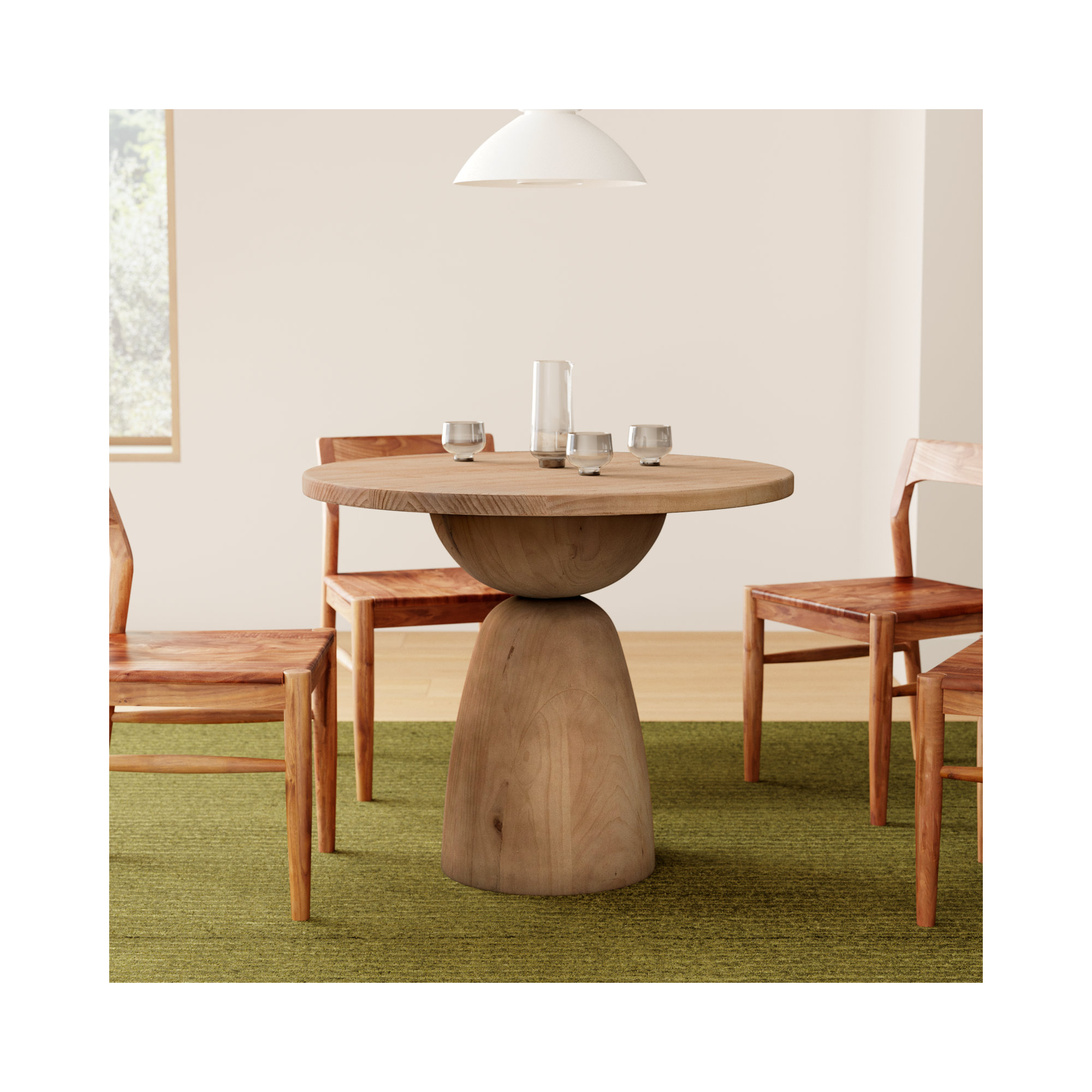 Saria Round Dining Table, 30'' H x 36" L x 36" W, Natural
