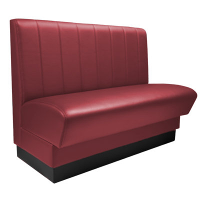 QA Group Olympic Style Single Restaurant Booth Seating - Stitched Vertical Channeling Back Design,
