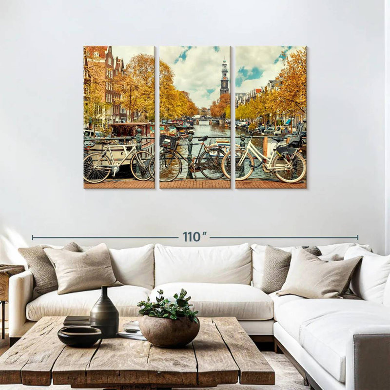 Lilie Amsterdam, paysage d'automne, H 48 po x l 74 po
