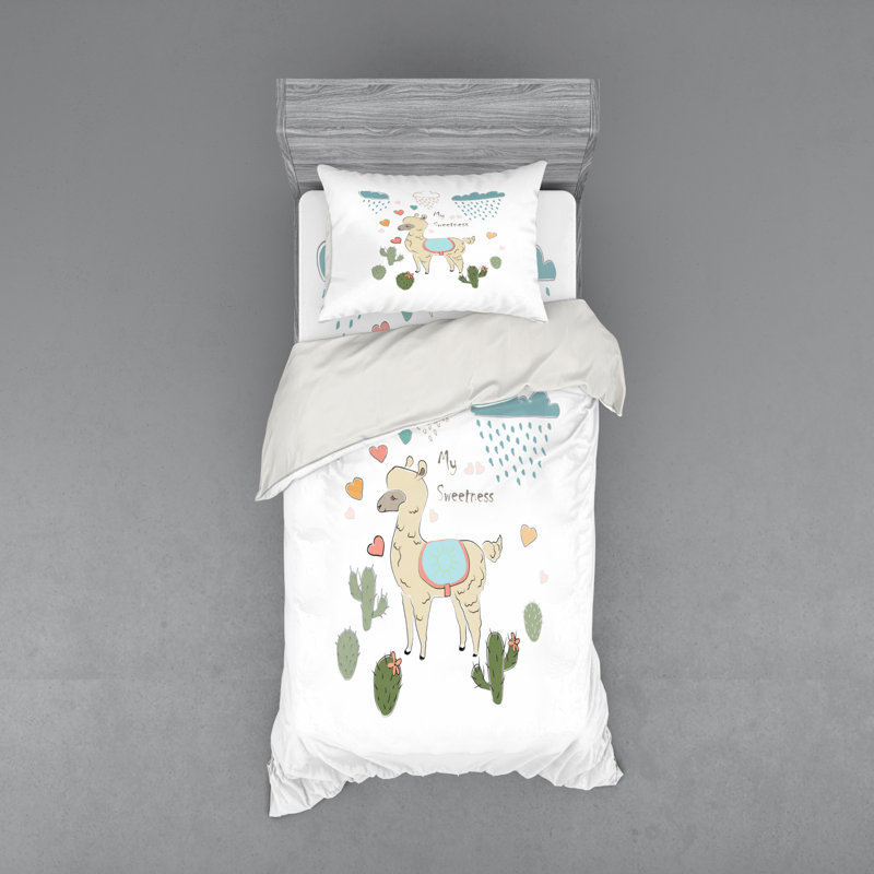 Ensemble de housse de couette llama, Housse de couette simple + 6 pièces supplémentai