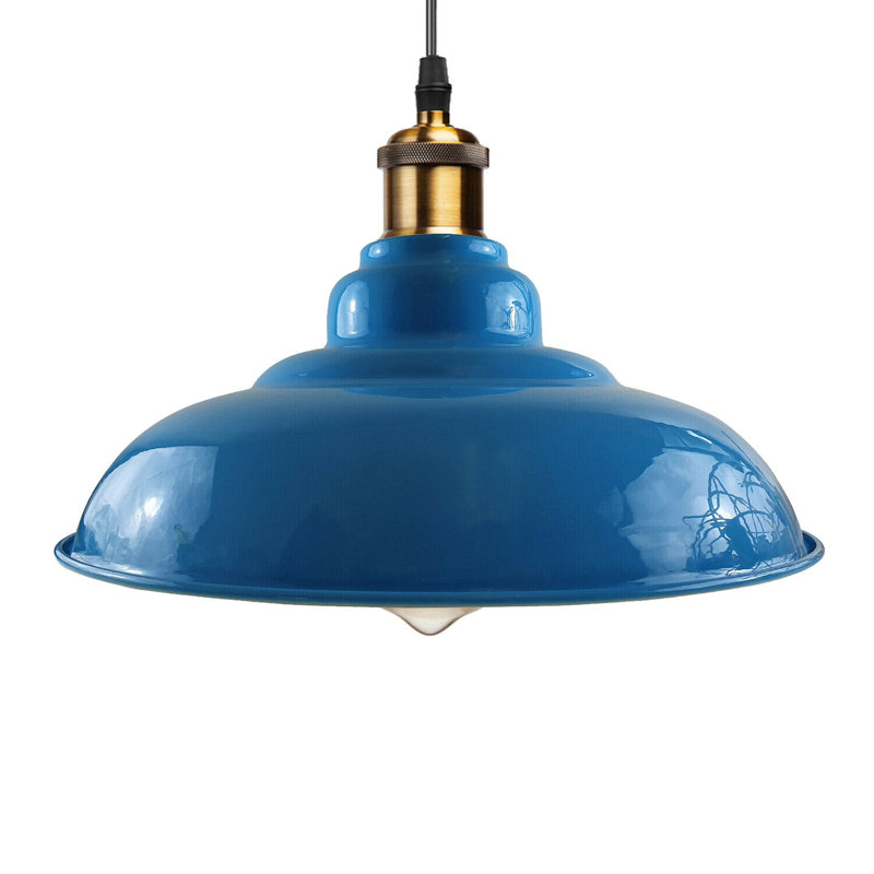 Grubb 1 - Light Orange Pendant, Cyan Blue