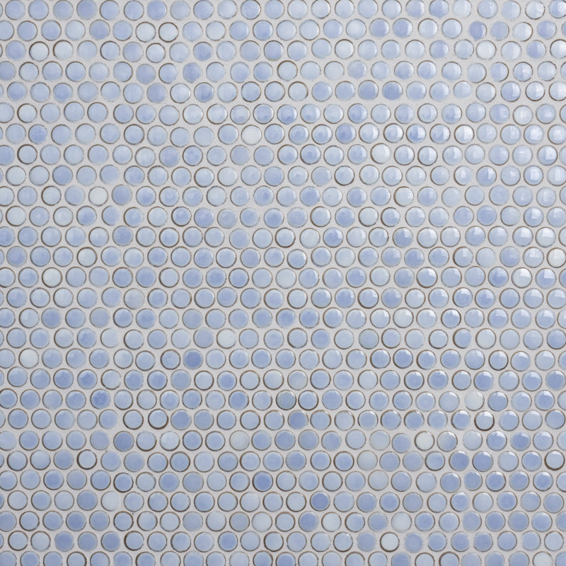 Hudson Penny Round .80" x .80" Porcelain Penny Round Mosaic Wall & Floor Tile, Frost Blue
