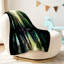 Jeté en flanelle verte molletonnée, imprimé forêt-132079296