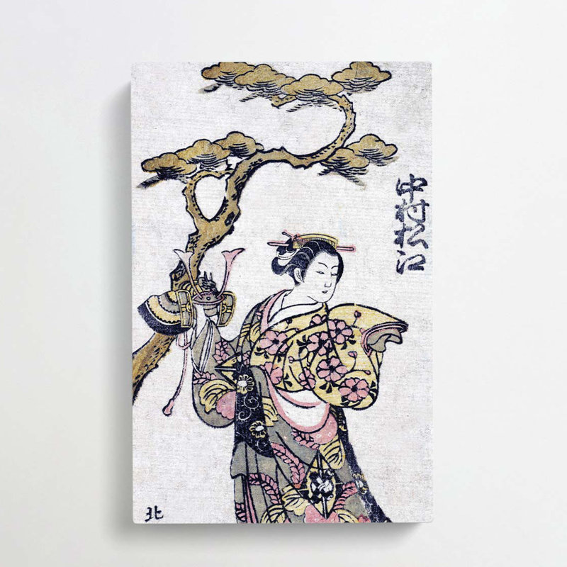 Woman Beneath A Tree by Kitao Shigemasa - Wrapped Canvas, 50cm H x 35cm W x 3cm D